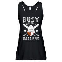 Busy Raising Ballers Football Baseball Dad Of Ballers Ladies Essential Flowy Tank