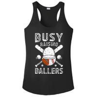 Busy Raising Ballers Football Baseball Dad Of Ballers Ladies PosiCharge Competitor Racerback Tank