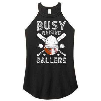 Busy Raising Ballers Football Baseball Dad Of Ballers Women’s Perfect Tri Rocker Tank