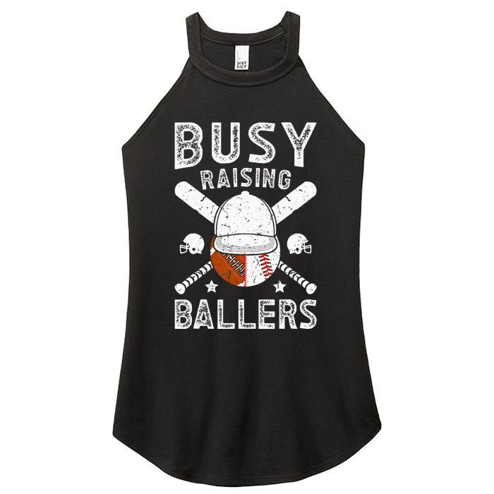 Busy Raising Ballers Football Baseball Dad Of Ballers Women's Perfect Tri Rocker Tank