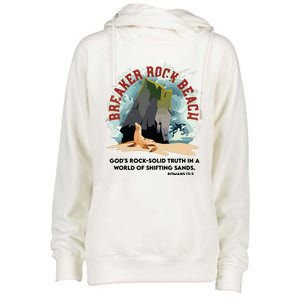 Breaker Rock Beach Gods Rock Solid Truth In A World Vbs 2024 Womens Funnel Neck Pullover Hood