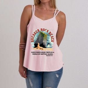 Breaker Rock Beach Gods Rock Solid Truth In A World Vbs 2024 Women's Strappy Tank