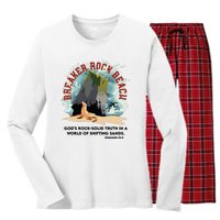 Breaker Rock Beach Gods Rock Solid Truth In A World Vbs 2024 Women's Long Sleeve Flannel Pajama Set 