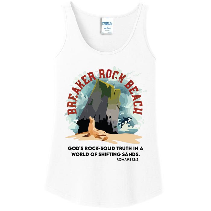 Breaker Rock Beach Gods Rock Solid Truth In A World Vbs 2024 Ladies Essential Tank