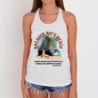 Breaker Rock Beach Gods Rock Solid Truth In A World Vbs 2024 Women's Knotted Racerback Tank