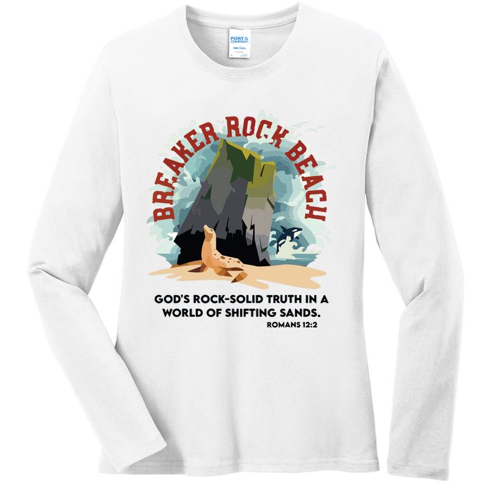 Breaker Rock Beach Gods Rock Solid Truth In A World Vbs 2024 Ladies Long Sleeve Shirt