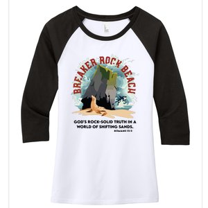 Breaker Rock Beach Gods Rock Solid Truth In A World Vbs 2024 Women's Tri-Blend 3/4-Sleeve Raglan Shirt