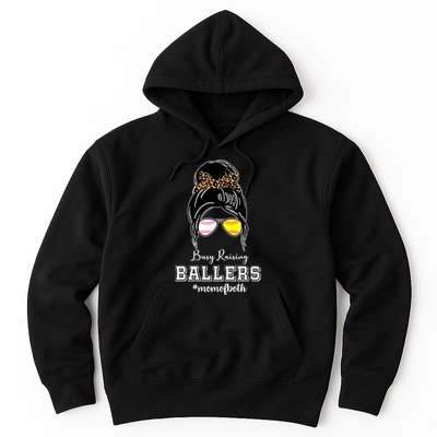 Busy Raising Ballers Mom Of Both Baseball Softball Messy Bun Sticker Features De Hoodie