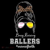 Busy Raising Ballers Mom Of Both Baseball Softball Messy Bun Sticker Features De Impact Tech Backpack