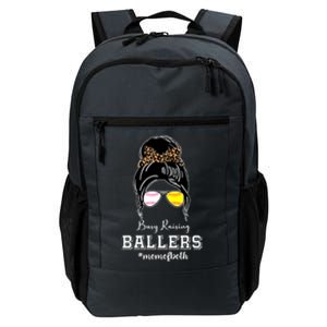 Busy Raising Ballers Mom Of Both Baseball Softball Messy Bun Sticker Features De Daily Commute Backpack