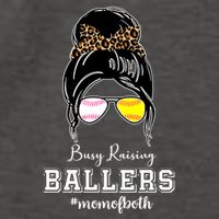 Busy Raising Ballers Mom Of Both Baseball Softball Messy Bun Sticker Features De Vector Backpack