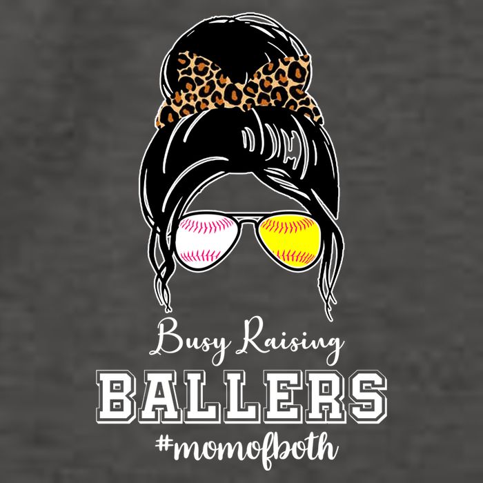 Busy Raising Ballers Mom Of Both Baseball Softball Messy Bun Sticker Features De Vector Backpack