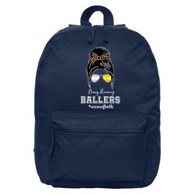 Busy Raising Ballers Mom Of Both Baseball Softball Messy Bun Sticker Features De 16 in Basic Backpack