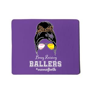 Busy Raising Ballers Mom Of Both Baseball Softball Messy Bun Sticker Features De Mousepad