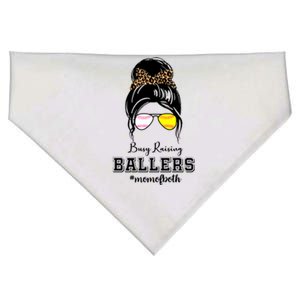 Busy Raising Ballers Mom Of Both Baseball Softball Messy Bun Sticker Features De USA-Made Doggie Bandana