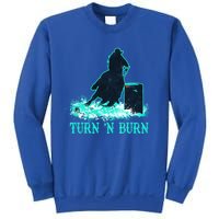 Barrel Racer Barrel Racing Horse Turn And Burn Teal Blue Cool Gift Sweatshirt