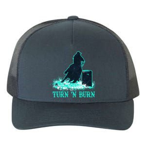 Barrel Racer Barrel Racing Horse Turn And Burn Teal Blue Cool Gift Yupoong Adult 5-Panel Trucker Hat