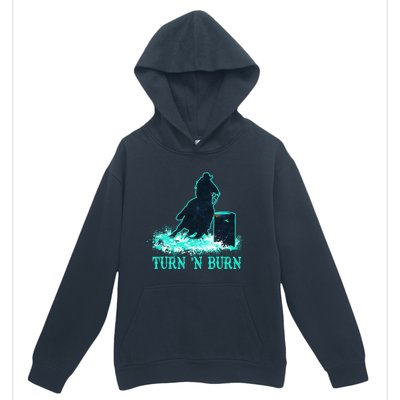 Barrel Racer Barrel Racing Horse Turn And Burn Teal Blue Cool Gift Urban Pullover Hoodie