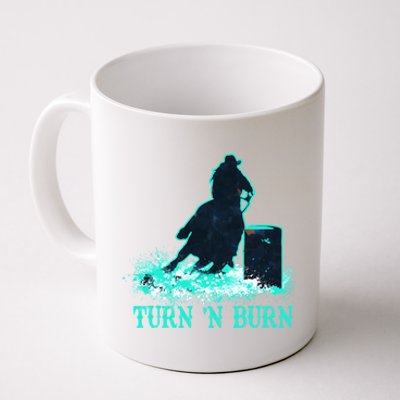 Barrel Racer Barrel Racing Horse Turn And Burn Teal Blue Cool Gift Coffee Mug