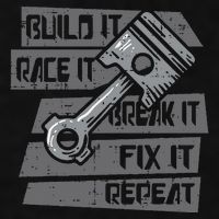 Build Race Break Fix It Repeat Auto Mechanic Ladies PosiCharge Tri-Blend Wicking Tank