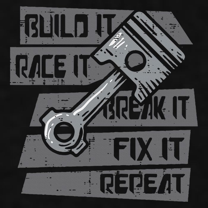 Build Race Break Fix It Repeat Auto Mechanic Ladies PosiCharge Tri-Blend Wicking Tank