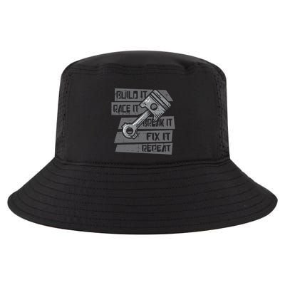 Build Race Break Fix It Repeat Auto Mechanic Cool Comfort Performance Bucket Hat