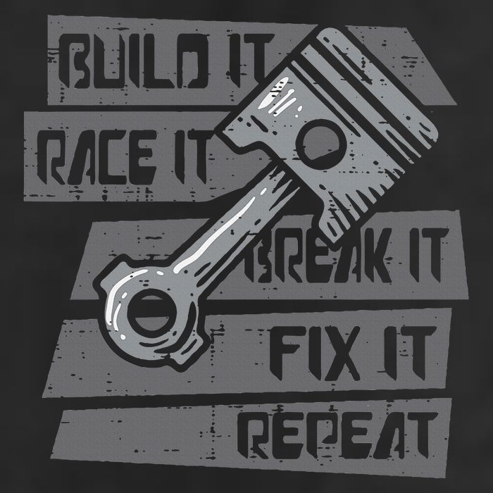 Build Race Break Fix It Repeat Auto Mechanic Cool Comfort Performance Bucket Hat