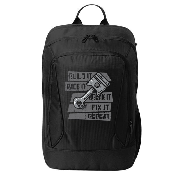 Build Race Break Fix It Repeat Auto Mechanic City Backpack