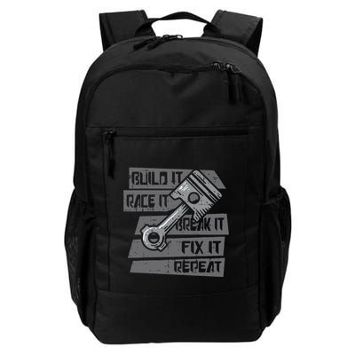 Build Race Break Fix It Repeat Auto Mechanic Daily Commute Backpack