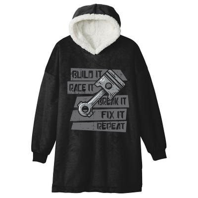 Build Race Break Fix It Repeat Auto Mechanic Hooded Wearable Blanket
