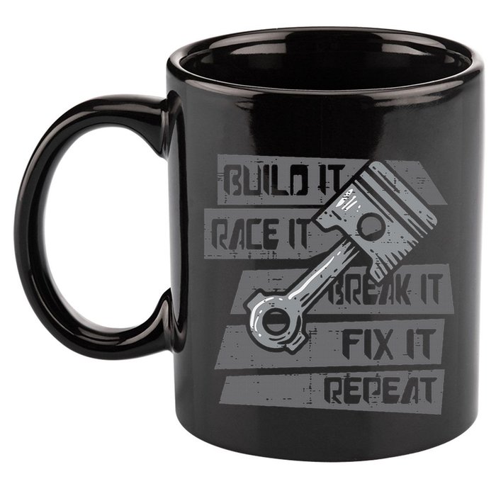 Build Race Break Fix It Repeat Auto Mechanic 11oz C Handle Ceramic Mug