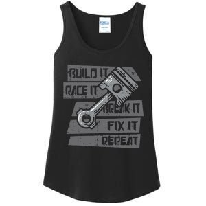 Build Race Break Fix It Repeat Auto Mechanic Ladies Essential Tank