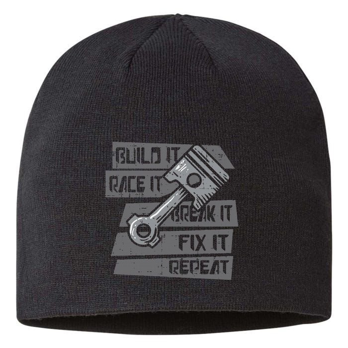 Build Race Break Fix It Repeat Auto Mechanic Sustainable Beanie