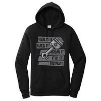 Build Race Break Fix It Repeat Auto Mechanic Women's Pullover Hoodie