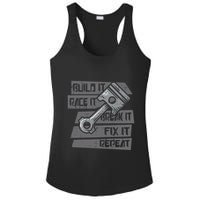 Build Race Break Fix It Repeat Auto Mechanic Ladies PosiCharge Competitor Racerback Tank