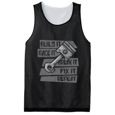 Build Race Break Fix It Repeat Auto Mechanic Mesh Reversible Basketball Jersey Tank