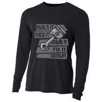 Build Race Break Fix It Repeat Auto Mechanic Cooling Performance Long Sleeve Crew