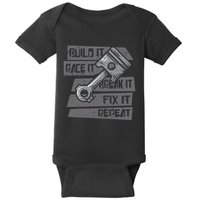 Build Race Break Fix It Repeat Auto Mechanic Baby Bodysuit