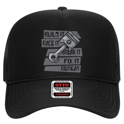 Build Race Break Fix It Repeat Auto Mechanic Trucker Hat