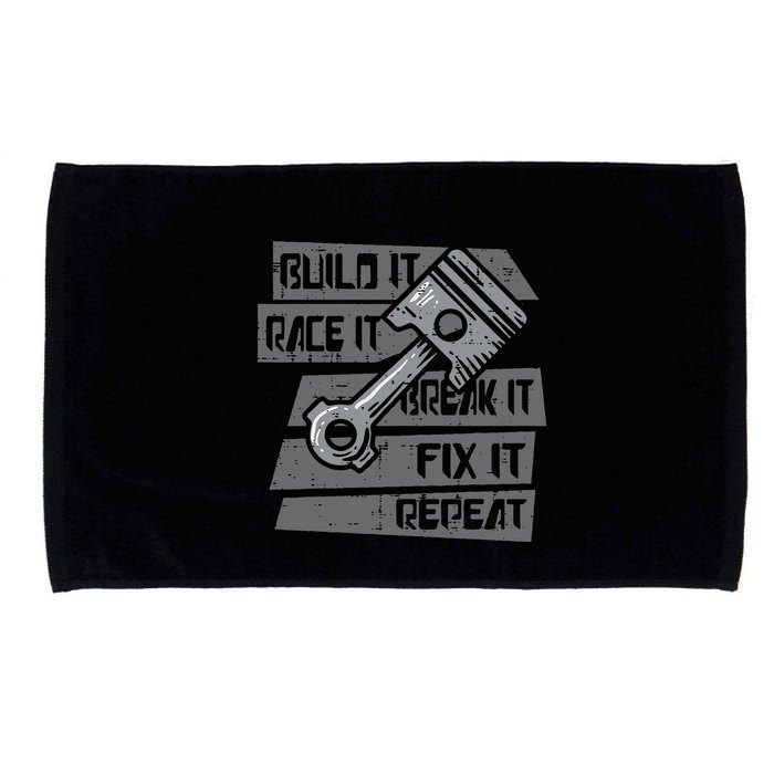 Build Race Break Fix It Repeat Auto Mechanic Microfiber Hand Towel