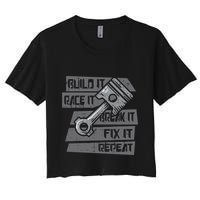 Build Race Break Fix It Repeat Auto Mechanic Crop Top