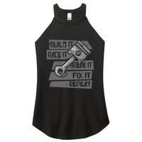 Build Race Break Fix It Repeat Auto Mechanic Women's Perfect Tri Rocker Tank