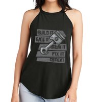 Build Race Break Fix It Repeat Auto Mechanic Women's Perfect Tri Rocker Tank