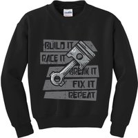 Build Race Break Fix It Repeat Auto Mechanic Kids Sweatshirt