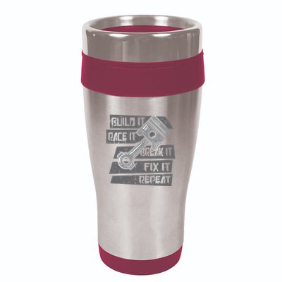 Build Race Break Fix It Repeat Auto Mechanic 16oz Travel Tumbler