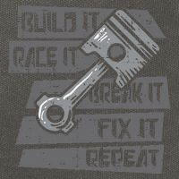 Build Race Break Fix It Repeat Auto Mechanic Cotton Canvas Backpack