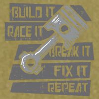 Build Race Break Fix It Repeat Auto Mechanic Garment-Dyed Women's Muscle Tee