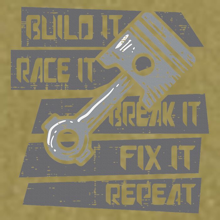 Build Race Break Fix It Repeat Auto Mechanic Garment-Dyed Women's Muscle Tee