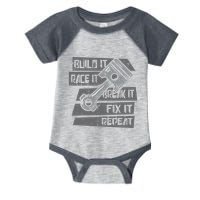 Build Race Break Fix It Repeat Auto Mechanic Infant Baby Jersey Bodysuit