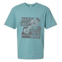 Build Race Break Fix It Repeat Auto Mechanic Sueded Cloud Jersey T-Shirt